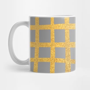 Grey Gold colored abstract lines pattern Mug